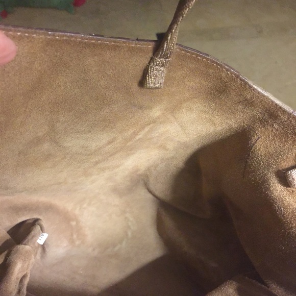 VINTAGE PRADA VERY RARE MIRROR BEIGE TOTE BAG - Picture 10 of 12